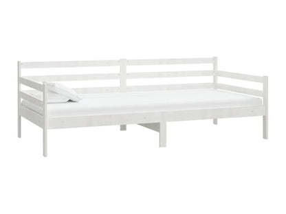 Daybed with mattress 90x200 cm White Solid pine wood PFLH21420