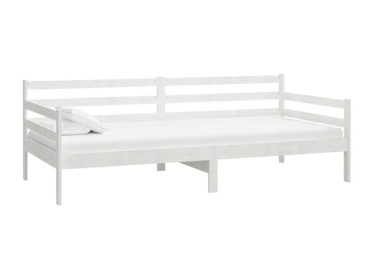 Daybed with mattress 90x200 cm White Solid pine wood PFLH21420