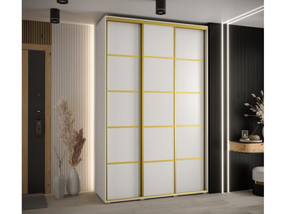 Ventoriq 4 Sliding Door Wardrobe 235.2/170/60 3 Doors White/White/Gold LPXH20224