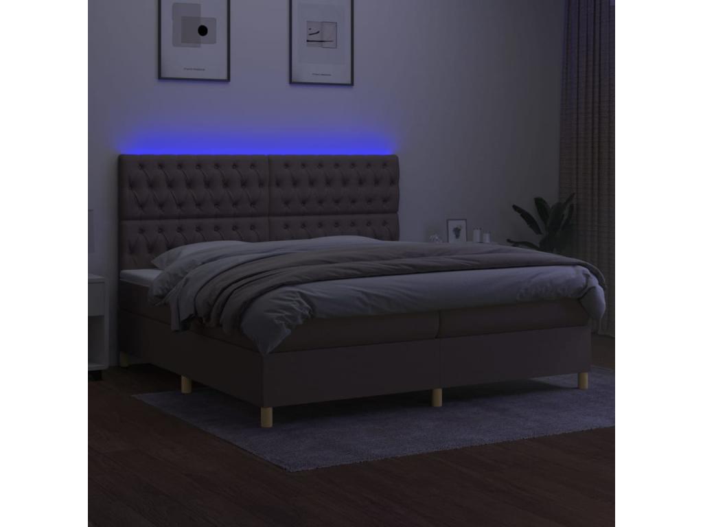 Ventoriq bed base, mattress, and LED lighting, 200x200cm, Fabric RKNF47819