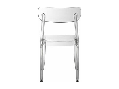 Set of 4 Ventoriq stackable chairs, transparent plastic QWTJ81663