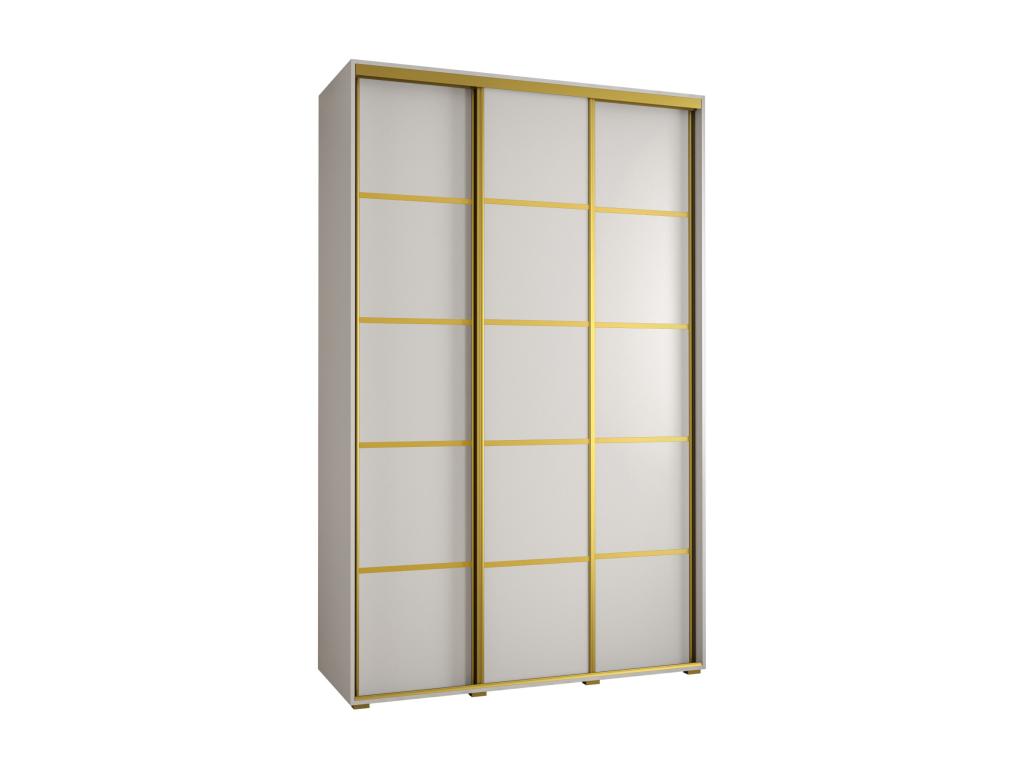 Ventoriq 4 Sliding Door Wardrobe 235.2/170/60 3 Doors White/White/Gold LPXH20224