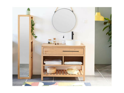 Bathroom vanity unit L100 and storage column set - Lumenao IVVE81208