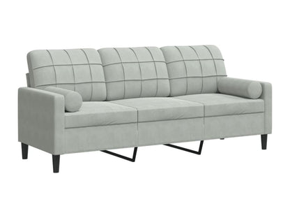 3-seater sofa with light grey cushions, 180 cm, velvet, BUHZ83312
