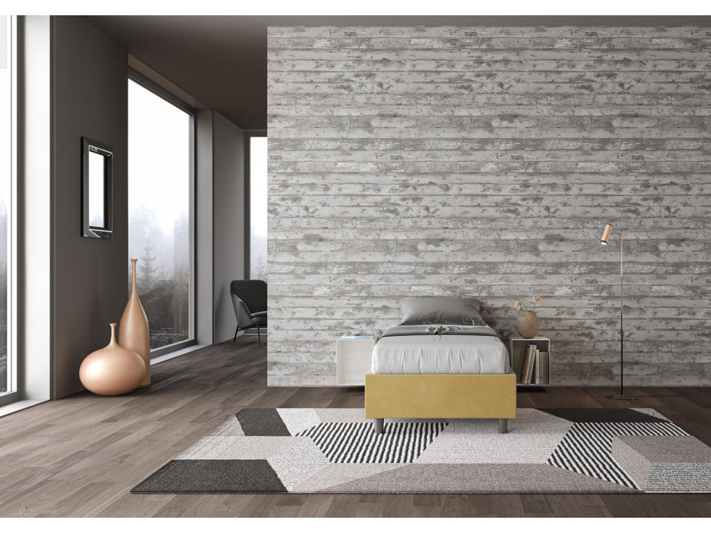 Ventoriq 80x200cm microfiber ochre bed base with upholstered slatted base QOXR52969