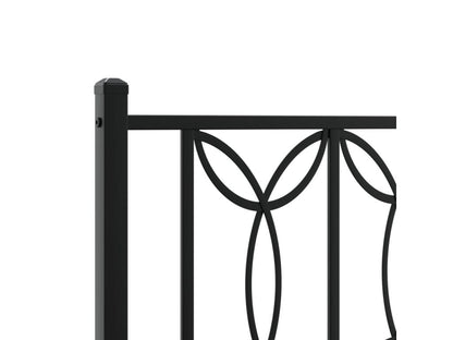 Metal bed frame without mattress with black headboard 140x200cm ULVA78823