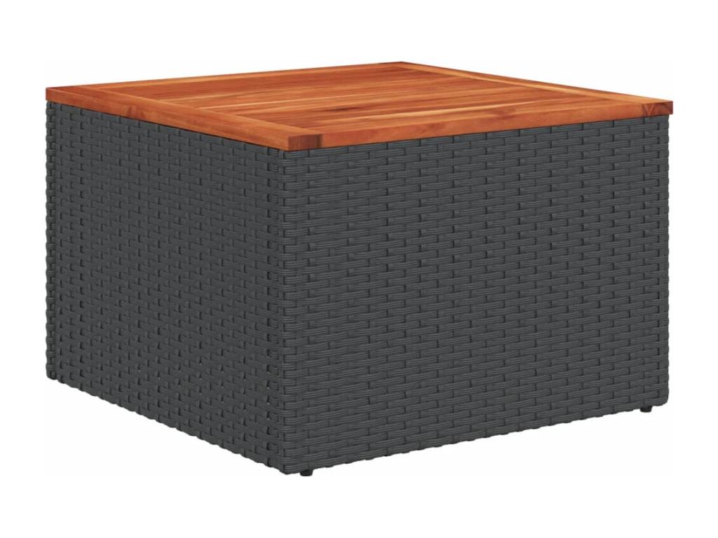 12-piece garden furniture set with cushions, black woven resin CFEC25995