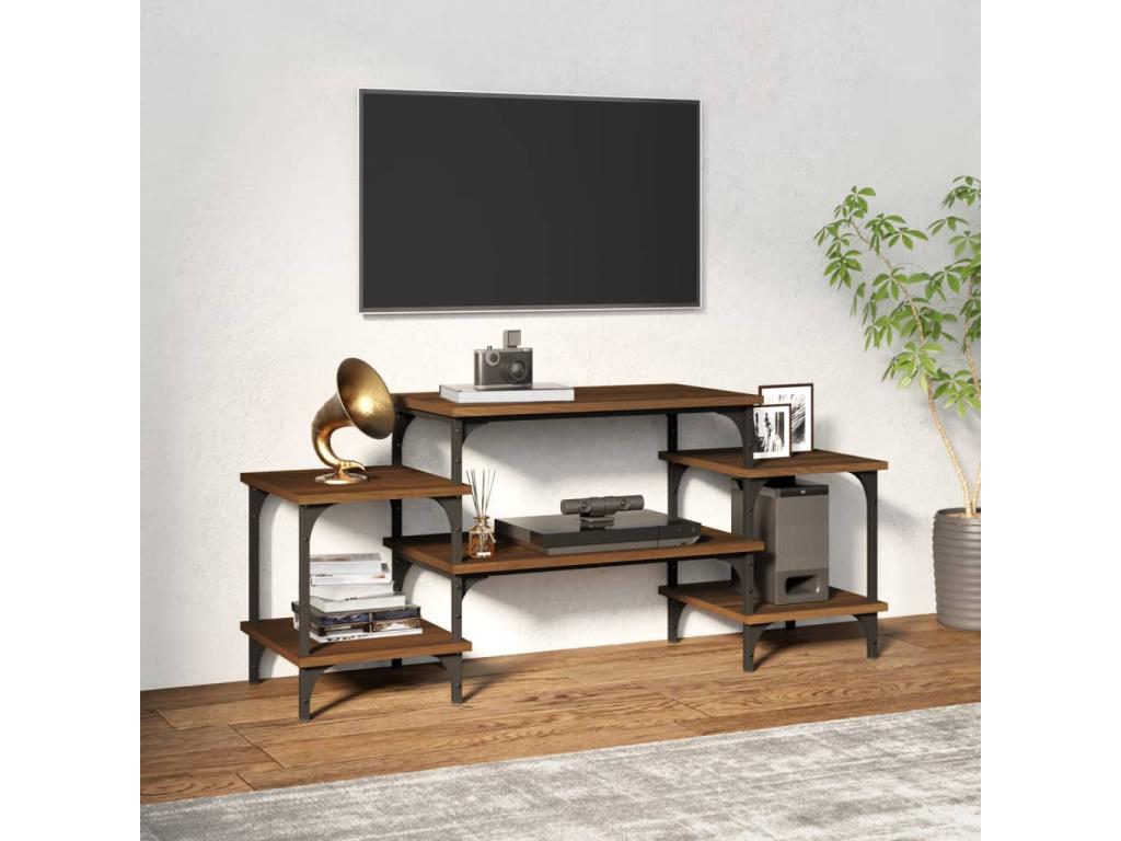 Brown Oak TV Stand 117x35x52 cm Engineered Wood FGMA03170
