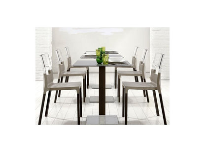 NATURAL Ventoriq chair with wooden legs and translucent backrest - sold individually JWPW25967