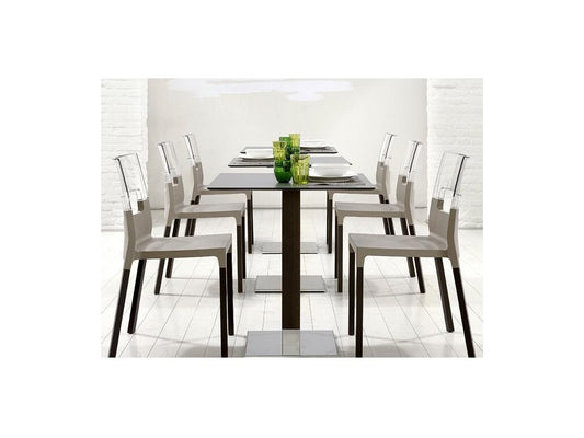 NATURAL Ventoriq chair with wooden legs and translucent backrest - sold individually JWPW25967