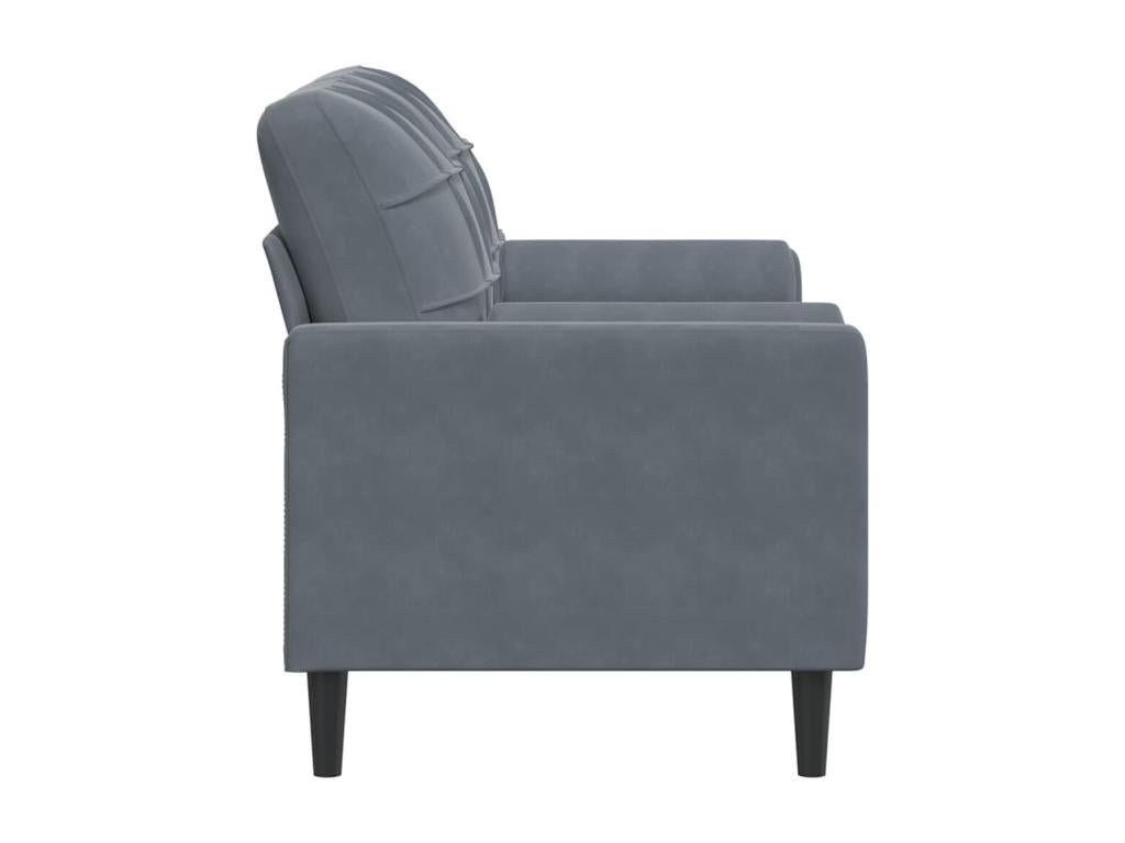2-seater sofa with dark grey cushions, 140 cm, velvet, TOSE04522