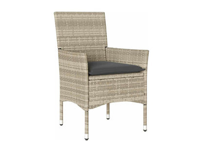 7-piece garden dining set with cushions, rattan and glass BHXN97320