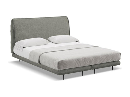 Upholstered bed with 140x200cm looped fabric mattress - elephant - Ventoriq ERWC39381