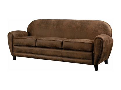 3-seater sofa in distressed brown microfiber - Ventoriq VLUM10601