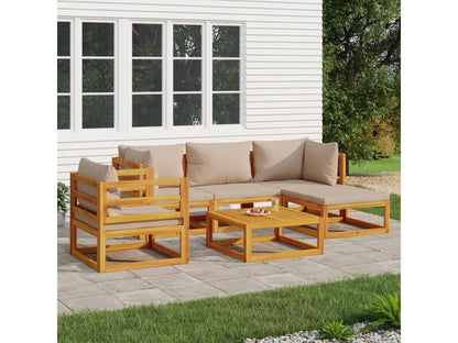 Ventoriq 6-piece garden furniture set with cushions, solid wood CFCK75458