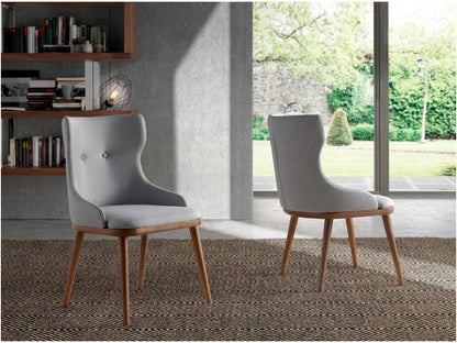 Upholstered chair with fabric armrests and solid ash and walnut legs Ventoriq - Color Ventoriq 02 GCLV79759