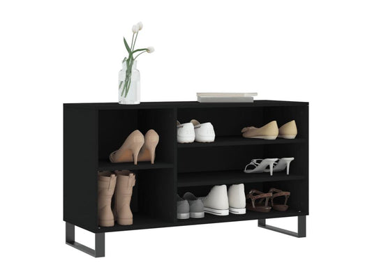 Black Shoe Cabinet 102x36x60 Engineered Wood XZSN06225