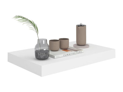 Floating wall shelves, 2 pcs, white, 40x23x3.8 cm, MDF, HWNF55806