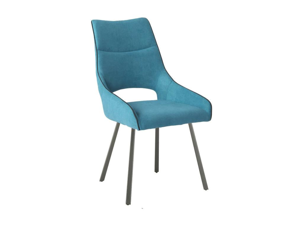 Ventoriq - Set of 6 Fabric Chairs, Blue PYXN47876
