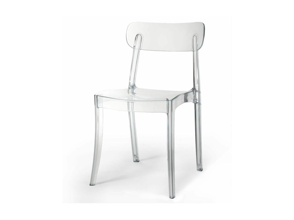 Set of 4 Ventoriq stackable chairs, transparent plastic QWTJ81663