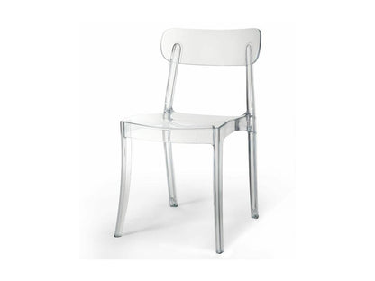 Set of 4 Ventoriq stackable chairs, transparent plastic QWTJ81663