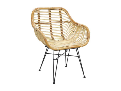 Lumenao ICEU55248 raw rattan armchair with metal legs