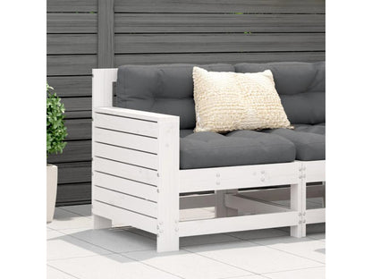 White garden sofa with armrest, 69x62x70.5 cm, solid pine wood, DKMN93727
