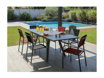 Ventoriq Aluminum Chair Set of 6 Graphite and Black EEYO91019