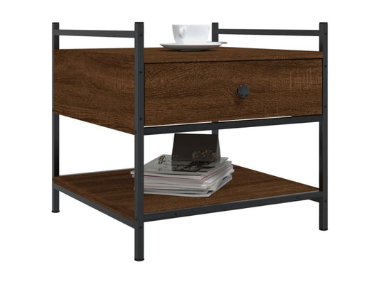 Coffee table in brown oak, 50x50x50 cm, engineered wood, RMAG86550