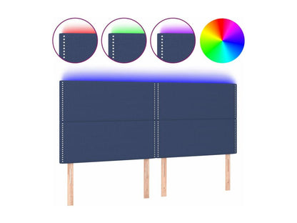 Blue LED Headboard 200x5x118/128 cm Fabric TDIX36016