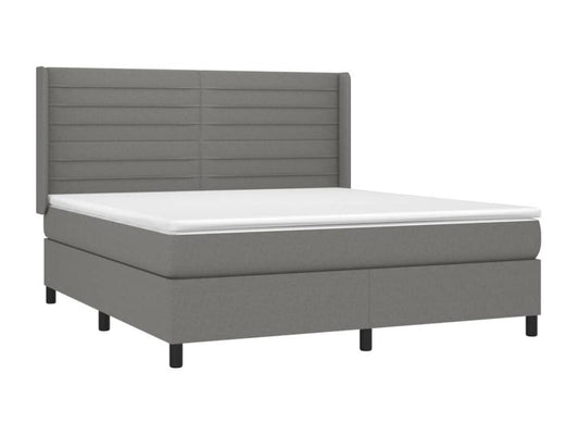 Ventoriq bed base with LED mattress, dark grey, 160x200 cm, fabric RYEC39254