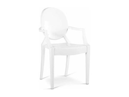 Designer armchair in transparent or opaque polycarbonate - Ventoriq Collection - White UAIE97046