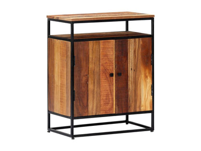 Side cabinet 60x35x76 cm Solid reclaimed wood and steel QAWB00508