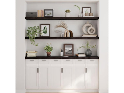 Dark brown wall shelf, solid treated oak wood ZLSO33037