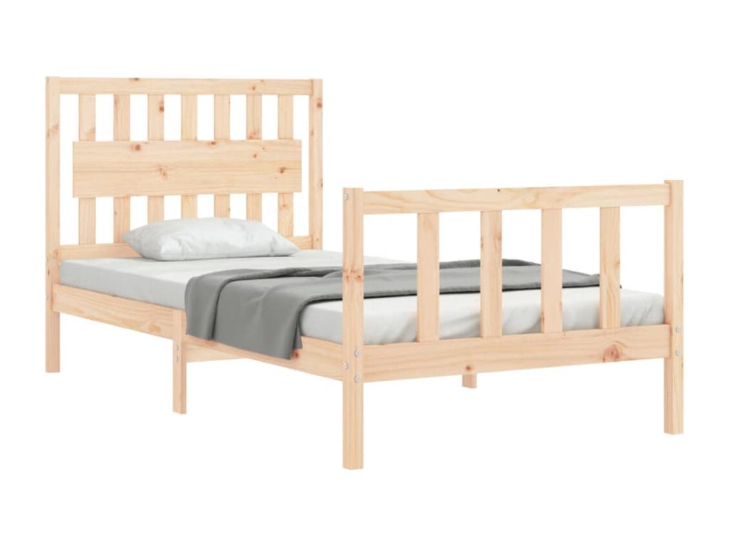 Bed frame without mattress 100x200 cm solid pine wood UUCU06618
