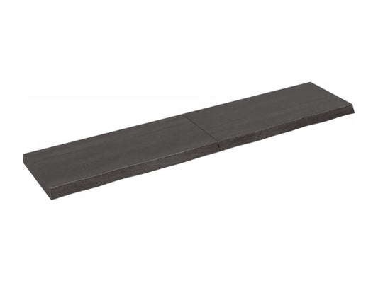 Dark brown wall shelf, solid treated oak wood ZLSO33037