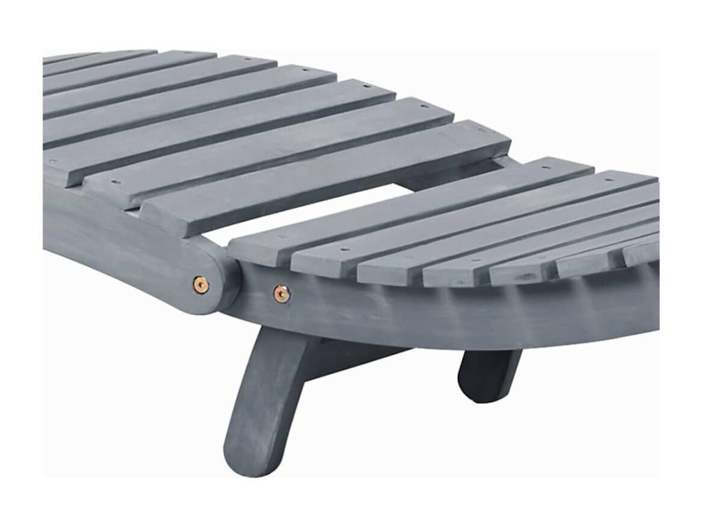 Chaise longue with cushion, Grey, Solid Ventoriq Wood JMJF51076