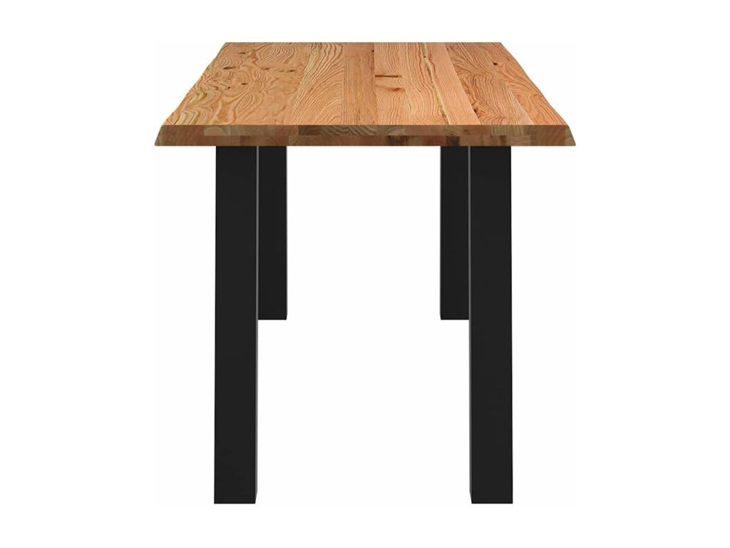 Light brown rectangular solid oak dining table NKNH26929