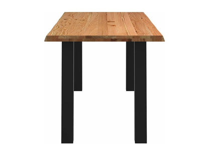 Light brown rectangular solid oak dining table NKNH26929