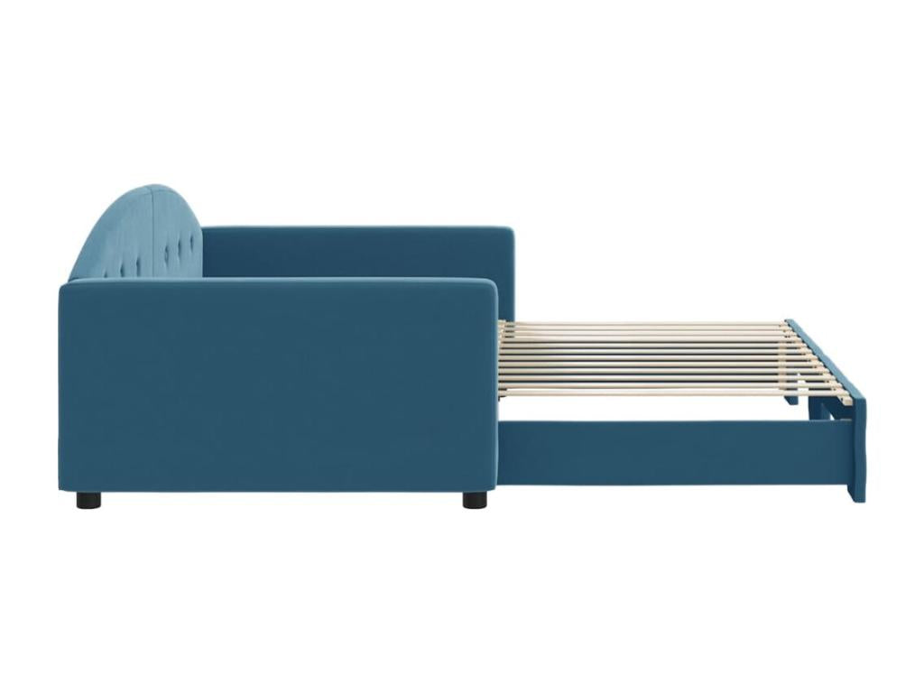 Daybed with pull-out bed (no mattress), blue, 100x200 cm, TLAJ10555