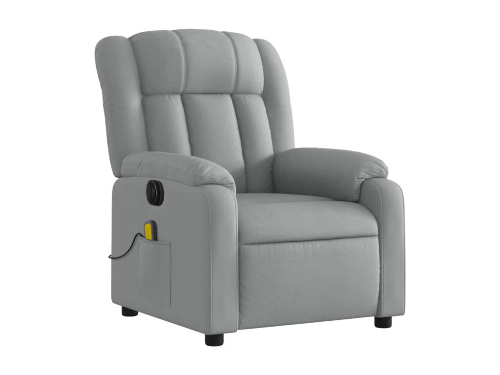 Light grey fabric electric reclining massage chair NCOL17928