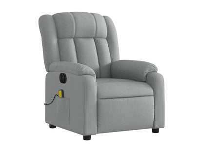 Light grey fabric electric reclining massage chair NCOL17928