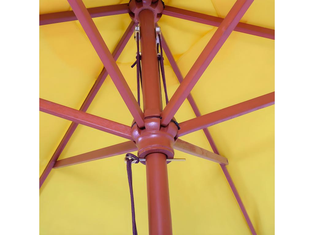 Ventoriq Parasol, Garden Parasol, Market Parasol, 3m Polyester/Wood - Yellow UJTD99935