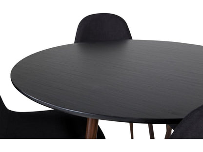 PlazaBLWA100 black table and 4 Ventoriq black chairs set. DCEI71694
