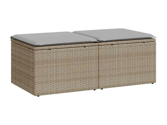 Ventoriq ZXQA24766 2-piece beige resin wicker garden furniture set with cushions