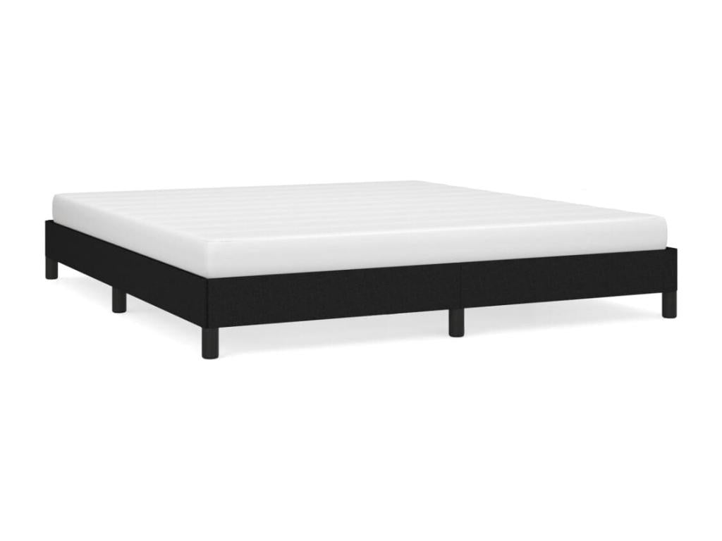Black bed frame without mattress, 160x200 cm, fabric, UQHF76952