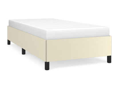 Cream bed frame 90x190 cm faux leather QAKV86956