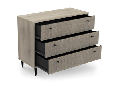 3-drawer chest in light oak - Ventoriq - W 90.5 x D 39.5 x H 72.5 cm PRHF56294