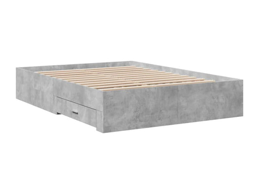 Bed frame and drawers, concrete grey, 120x190 cm, engineered wood EKKX45508
