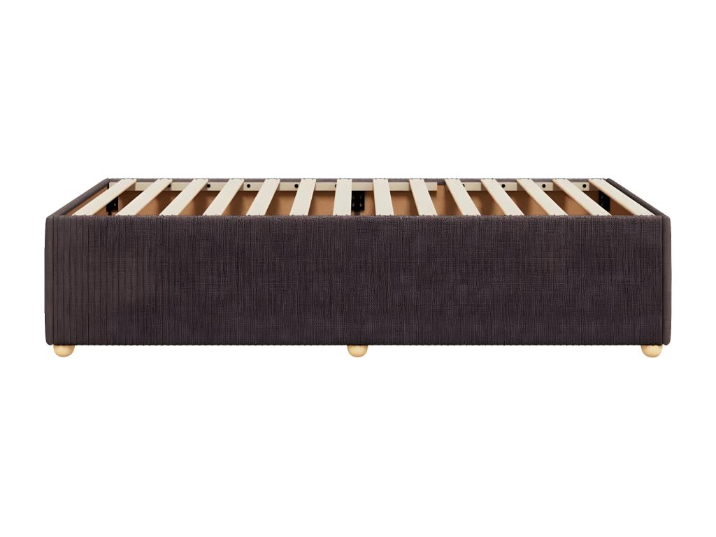 Dark Brown Bed Frame 90x190 cm Fabric FLAP04789